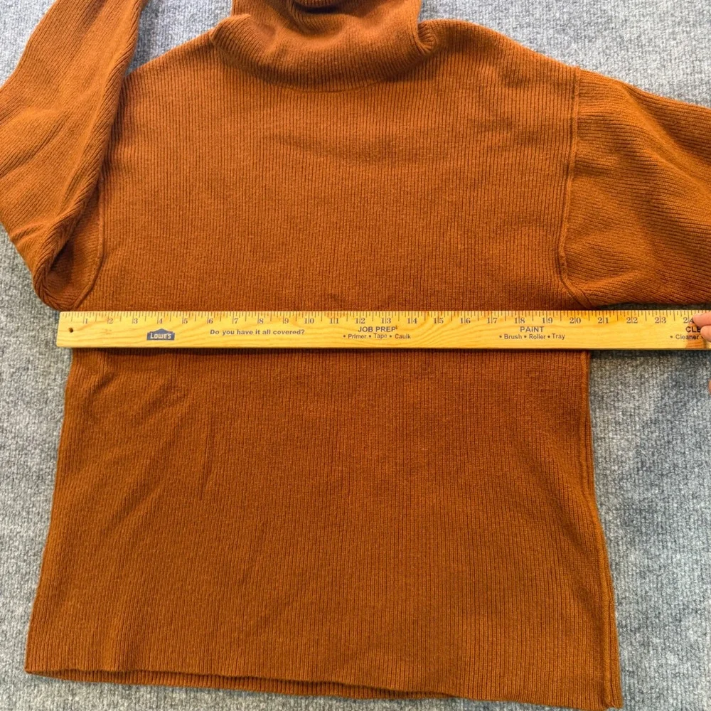 Free People My Only Sunshine Turtleneck Ribbed Sweater Rust Orange XS